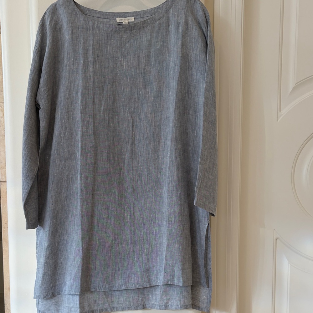 Eileen Fisher Light Blue Tunic Top